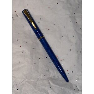 Waterman(Paris) Ballpoint Pen : Blue Marbled‎ w/ Gold Trim: Vintage